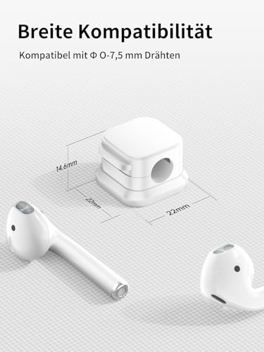 6 Stück Kabelhalter Schreibtisch, Kabelorganizer, Kabelclips Magnetisch