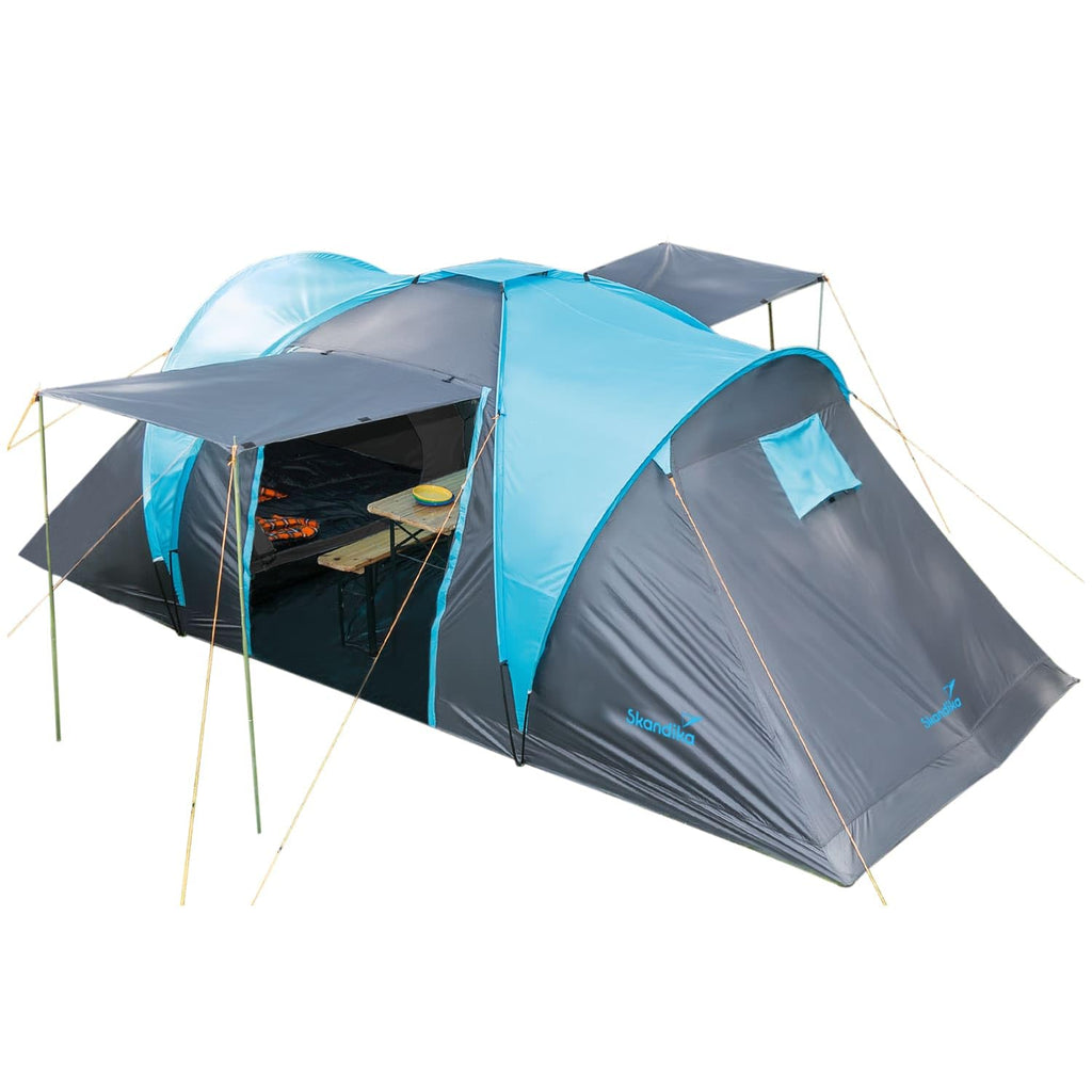 Skandika Kuppelzelt Hammerfest 4/4+ | Camping Zelt 4 Personen mit/ohne eingenähtem Zeltboden, mit/ohne Sleeper Technologie, 2 Kabinen, 2 m Stehhöhe, wasserdicht, 3000 mm Wassersäule | Campingzelt