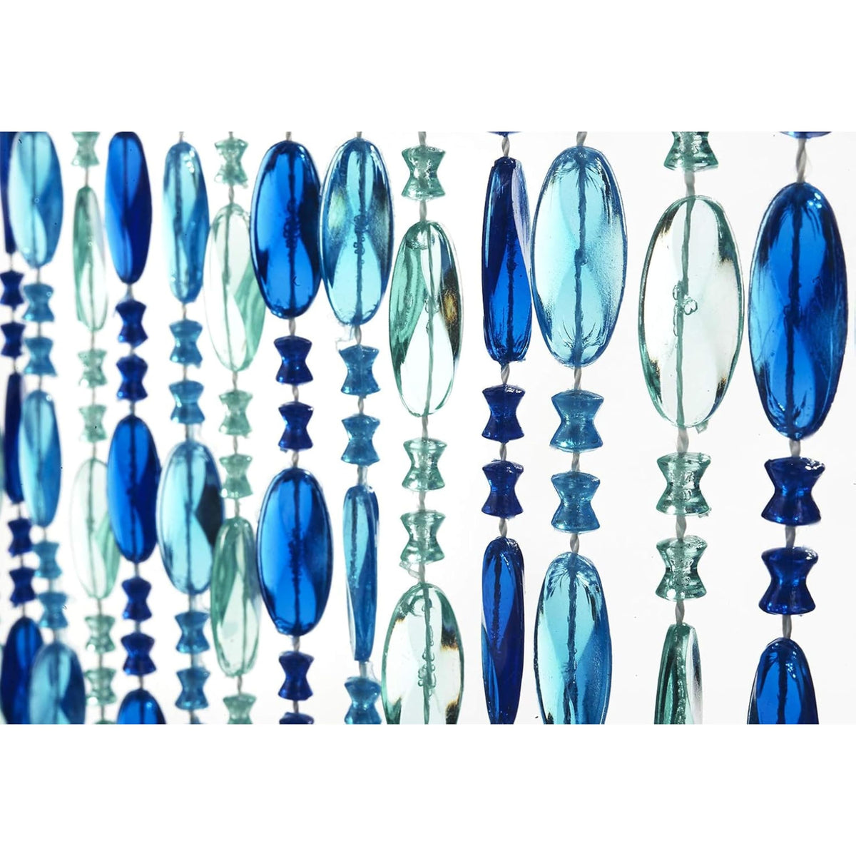 Kobolo Perlenvorhang Ocean 90x200cm Türvorhang mit 72 90x200 cm Blau