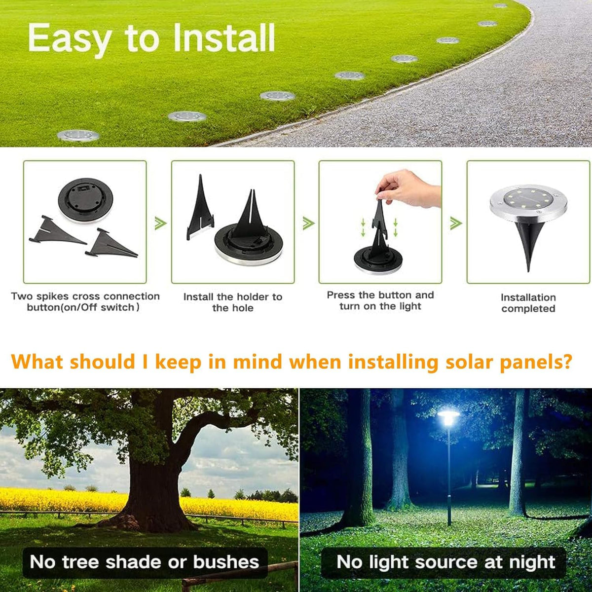 Joomer Solar Bodenleuchten Aussen mit 8 LEDs 12 Stück 3000K Warmweiß