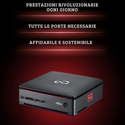 Fujitsu, Gebrauchsfertiger Mini-PC, Desktop-PC Intel i5, RAM 8 GB, SSD 256 GB, Desktop-PC mit Office Paket 2021, Windows 11 Pro und WI-Fi-Stick (Generalüberholt)