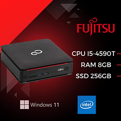 Fujitsu, Gebrauchsfertiger Mini-PC, Desktop-PC Intel i5, RAM 8 GB, SSD 256 GB, Desktop-PC mit Office Paket 2021, Windows 11 Pro und WI-Fi-Stick (Generalüberholt)