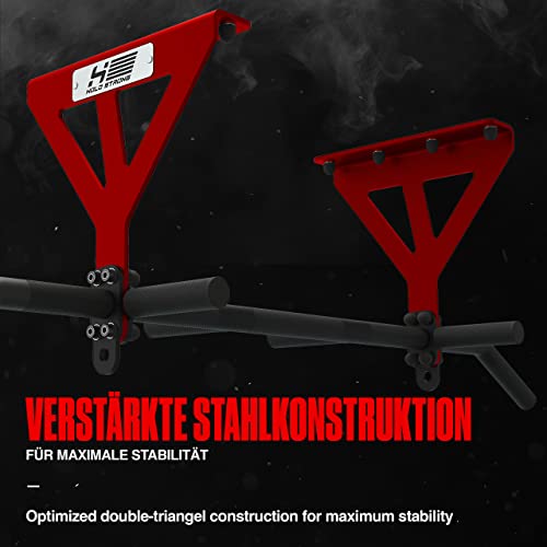 Klimmzugstange für Deckenmontage, HS-K-D6, Schwarz, Studiozulassung, 6 rutschfeste Griffe, Pull Up Übungen & mehr, inkl. E-Book & Montagematerial