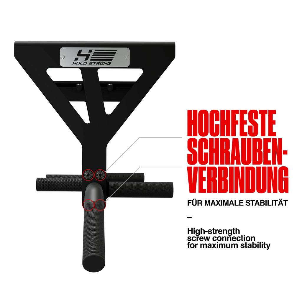 Klimmzugstange für Deckenmontage, HS-K-D6, Schwarz, Studiozulassung, 6 rutschfeste Griffe, Pull Up Übungen & mehr, inkl. E-Book & Montagematerial