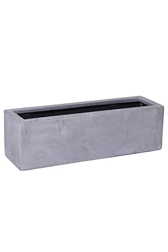 VIVANNO Blumenkasten Flobo - Balkonkasten Beton-Optik Grau - 15x60x17 cm