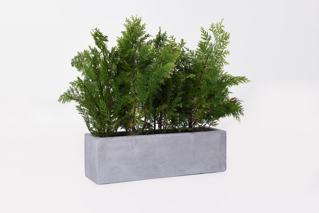 VIVANNO Blumenkasten Flobo - Balkonkasten Beton-Optik Grau - 15x60x17 cm