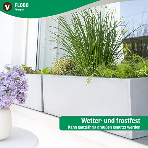 VIVANNO Blumenkasten Flobo - Balkonkasten Beton-Optik Grau - 15x60x17 cm