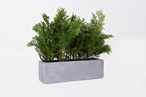 VIVANNO Blumenkasten Flobo - Balkonkasten Beton-Optik Grau - 15x60x17 cm