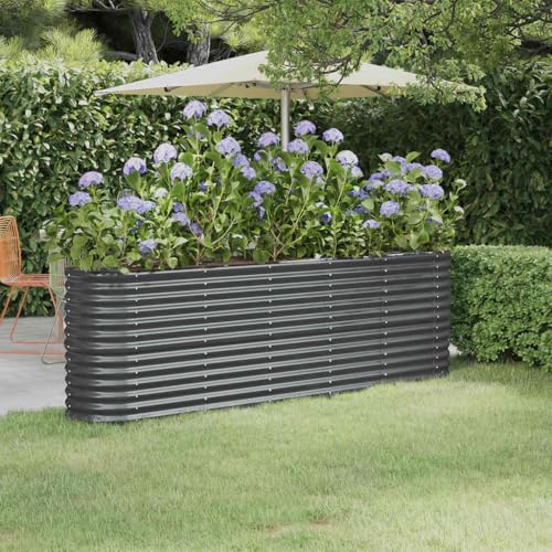 vidaXL Hochbeet Verzinkter Stahl 224x40x68 cm Anthrazit
