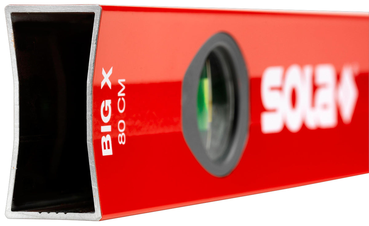 SOLA BIGX 40 - Wasserwage 40 cm - patentierte SOLA-FOCUS Libelle - mit schockabsorbierenden Endkappen