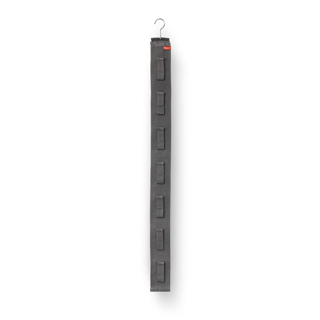 Rayen | Premium Handtaschenhalter | Platzsparend | Für Türen und Schränke | 7 Aufhänger mit Klettverschluss | Strapazierfähiges Material | Inklusive Bügel und Aufhänger | Maße: 95x7.5 cm