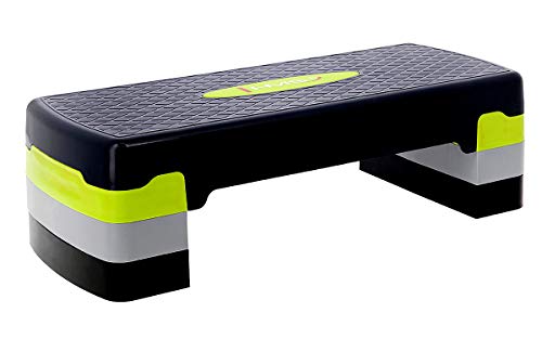 HMS Steppbrett Crossfit Fitness Stepper 3-Stufen Stepper Step-Bench - Grün-grau - AS002 - Länge 67 cm