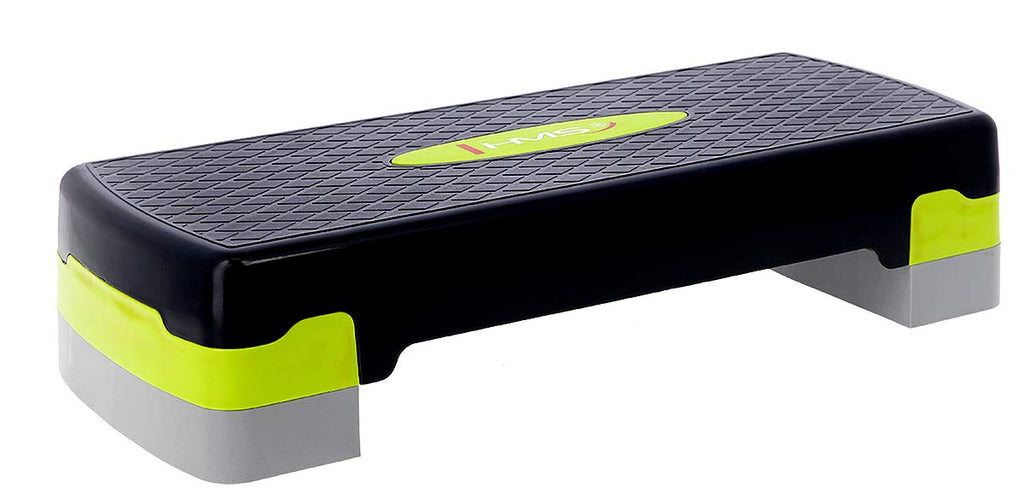 HMS Steppbrett Crossfit Fitness Stepper 3-Stufen Stepper Step-Bench - Grün-grau - AS002 - Länge 67 cm