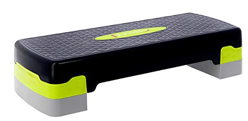HMS Steppbrett Crossfit Fitness Stepper 3-Stufen Stepper Step-Bench - Grün-grau - AS002 - Länge 67 cm
