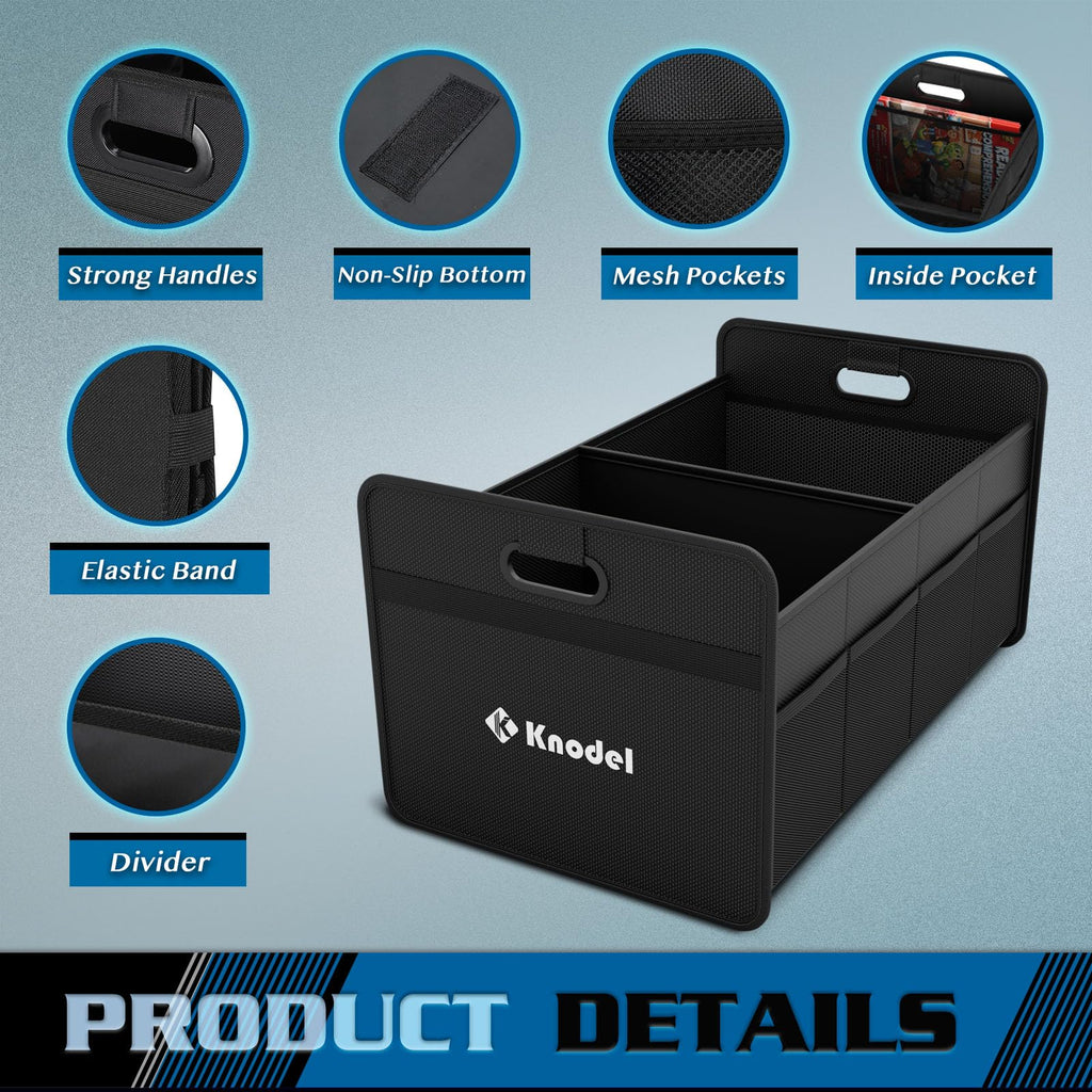 K KNODEL Auto Kofferraum Organizer, Kofferraum (Mittelgroß, Schwarz)