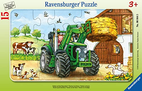 Ravensburger Puzzle Traktor auf dem Bauernhof - 15 Teile Puzzle ab 3 Jahre