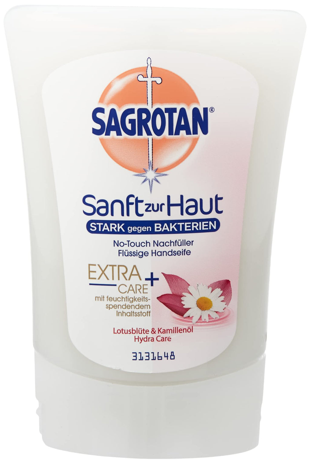 Sagrotan No-Touch Starter-Set – Sagrotan No-Touch Automatischer Seifenspender inkl. Nachfüller Kamille – 1 x 250 ml Handseife