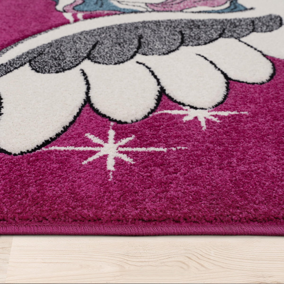 Paco Home Kinderzimmer Teppich für Kinder Das Kleine Einhorn Pink Creme Türkis, Grösse:80x150 cm