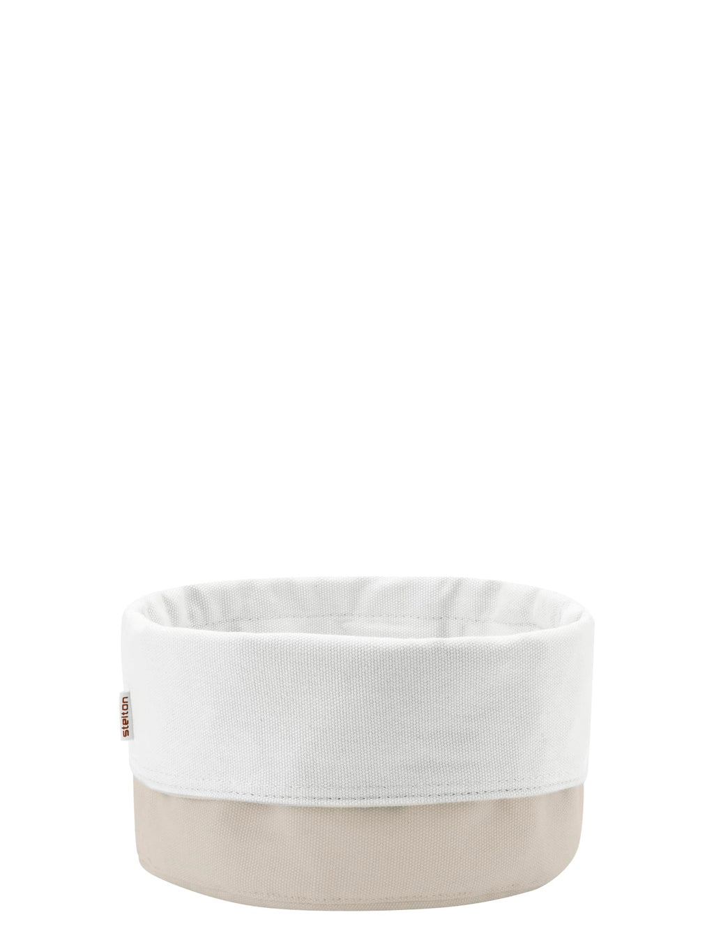 Stelton Brottasche - 100% OEKO-TEX Baumwolle - Faltbar - Maschinenwaschbar - Als Brotaufbewahrung oder als Tischbrotkorb vielseitig einsetzbar, Design von Klaus Rath, Sand/Weiß