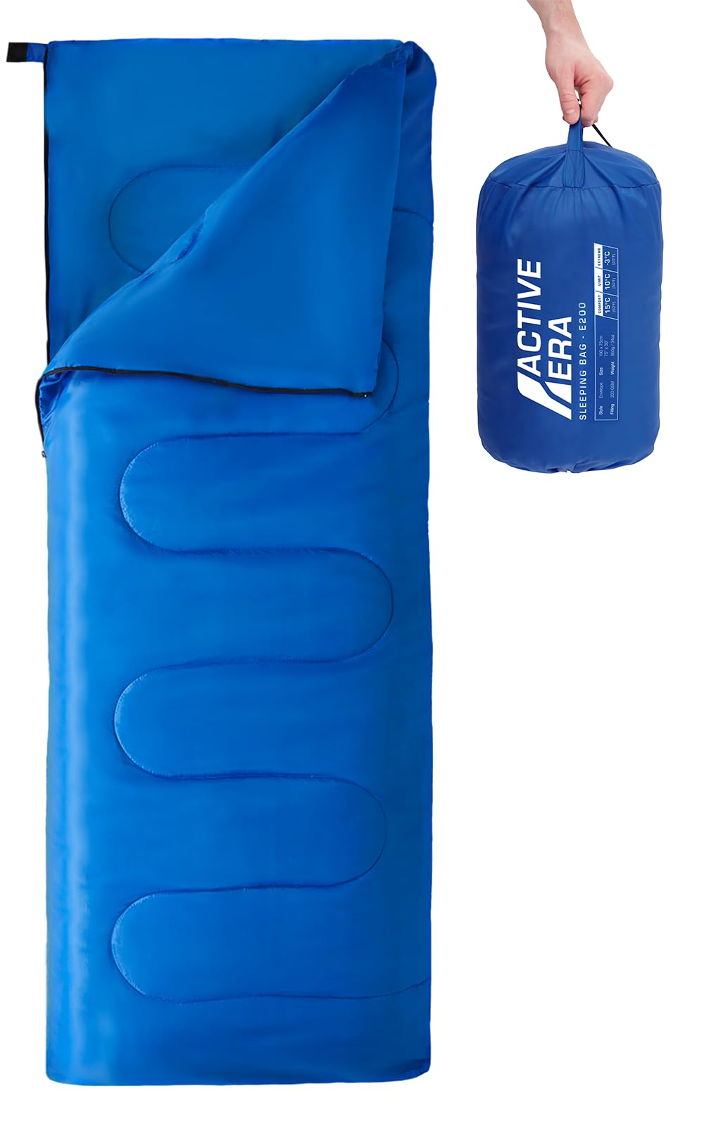 Active Era Deckenschlafsack - Sleeping Bag, -3°C bis 15°C Sommer, Frühling, Herbst - Leichter Schlafsack Outdoor und Indoor