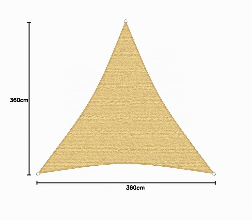 sunprotect 83221 Professional Sonnensegel, 3,6 x 3,6 x 3,6 m, Dreieck, Wind- & wasserdurchlässig, beige