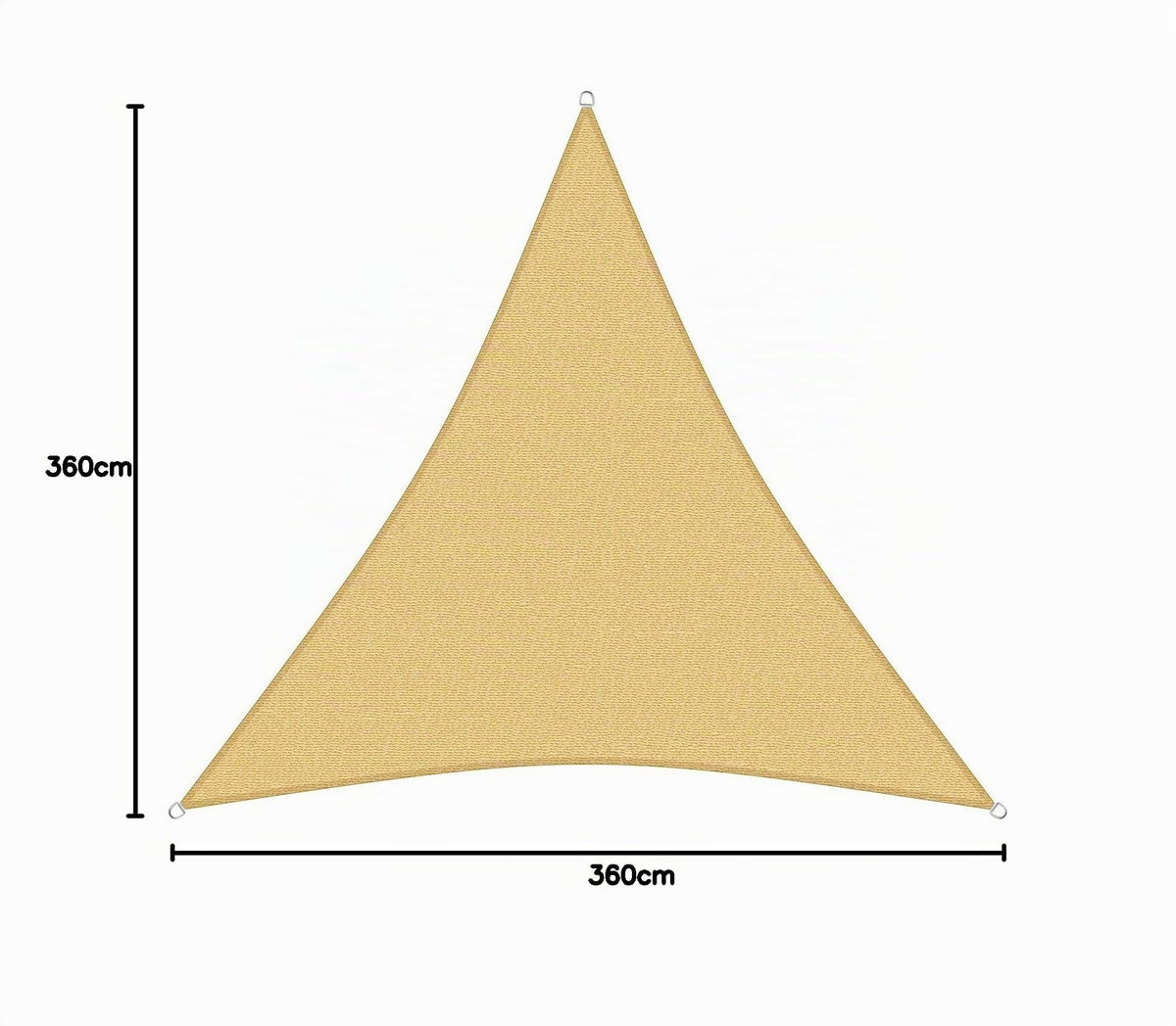 sunprotect 83221 Professional Sonnensegel, 3,6 x 3,6 x 3,6 m, Dreieck, Wind- & wasserdurchlässig, beige