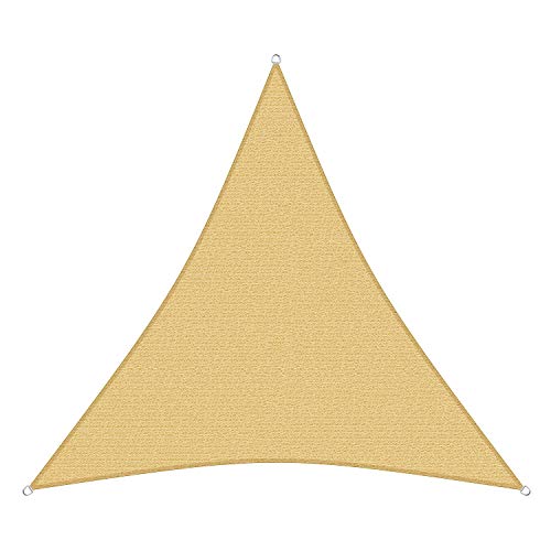 sunprotect 83221 Professional Sonnensegel, 3,6 x 3,6 x 3,6 m, Dreieck, Wind- & wasserdurchlässig, beige