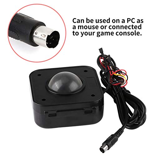 Eujgoov Runde LED-Trackball-4,5-cm-Maus, beleuchteter, beleuchteter PS/2-Leiterplattenanschluss, verdrahteter Trackball für Spielautomaten
