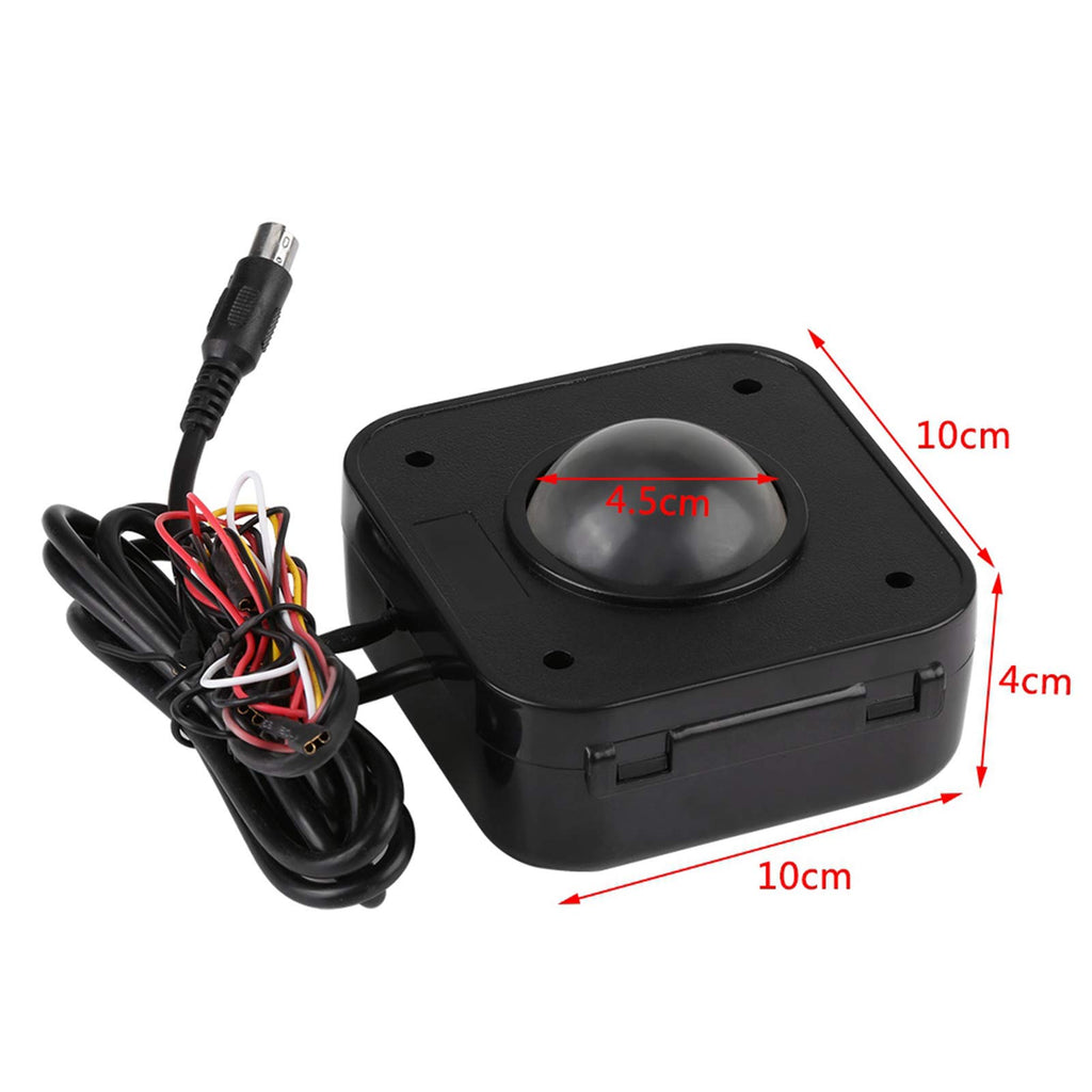 Eujgoov Runde LED-Trackball-4,5-cm-Maus, beleuchteter, beleuchteter PS/2-Leiterplattenanschluss, verdrahteter Trackball für Spielautomaten