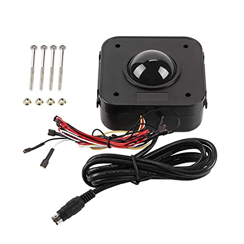 Eujgoov Runde LED-Trackball-4,5-cm-Maus, beleuchteter, beleuchteter PS/2-Leiterplattenanschluss, verdrahteter Trackball für Spielautomaten