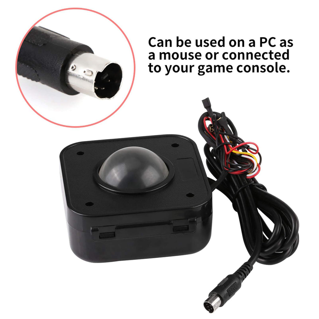 Eujgoov Runde LED-Trackball-4,5-cm-Maus, beleuchteter, beleuchteter PS/2-Leiterplattenanschluss, verdrahteter Trackball für Spielautomaten