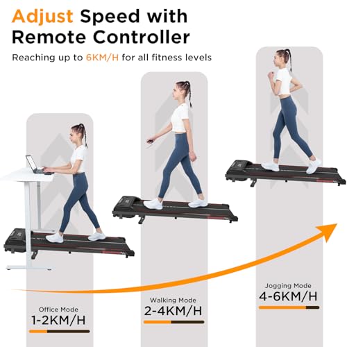 CITYSPORTS Laufband mit Steigung 10%, Walking Pad 1-6 km/h, 110 kg