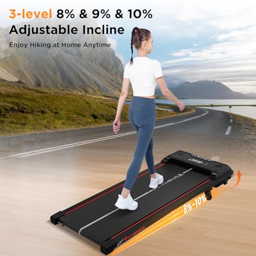 CITYSPORTS Laufband mit Steigung 10%, Walking Pad 1-6 km/h, 110 kg