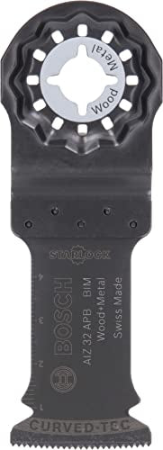 Bosch 1x Starlock BIM Tauchsägeblatt AIZ 32 APB Wood and Metal (für Holz, Metall, Abrasive Holzwerkstoffe, Kunststoffe, Nägeln, 50 x 32 mm, Zubehör für Multifunktionswerkzeuge)