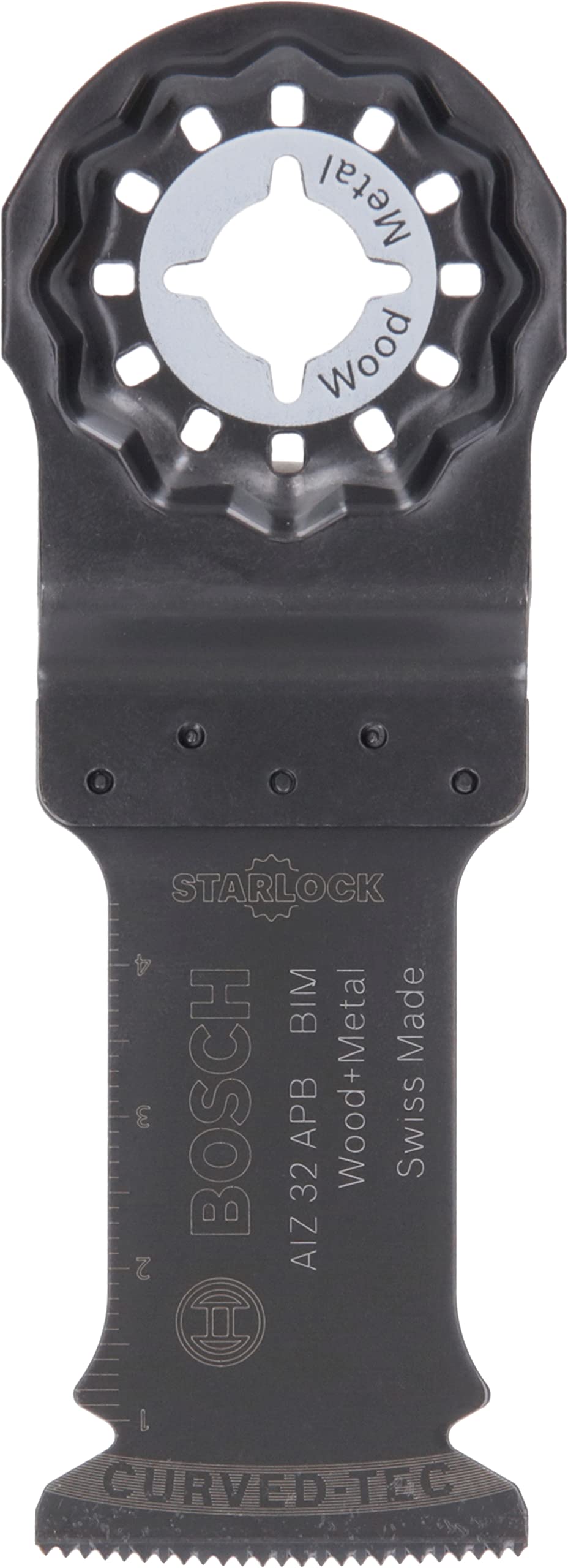 Bosch 1x Starlock BIM Tauchsägeblatt AIZ 32 APB Wood and Metal (für Holz, Metall, Abrasive Holzwerkstoffe, Kunststoffe, Nägeln, 50 x 32 mm, Zubehör für Multifunktionswerkzeuge)
