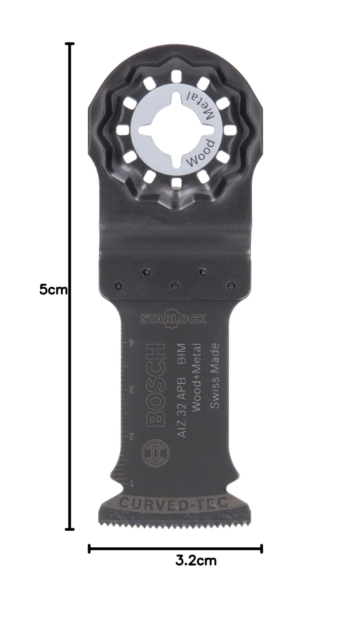 Bosch 1x Starlock BIM Tauchsägeblatt AIZ 32 APB Wood and Metal (für Holz, Metall, Abrasive Holzwerkstoffe, Kunststoffe, Nägeln, 50 x 32 mm, Zubehör für Multifunktionswerkzeuge)