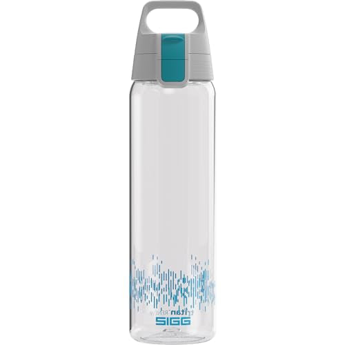 SIGG - Tritan Trinkflasche - Sportflasche Total Clear ONE MyPlanet Aqua - kohlensäurehaltige Getränke - Spülmaschinenfest, Auslaufsicher, Kratzfest - BPA-frei - Sport & Fitness - Blau - 0,75L