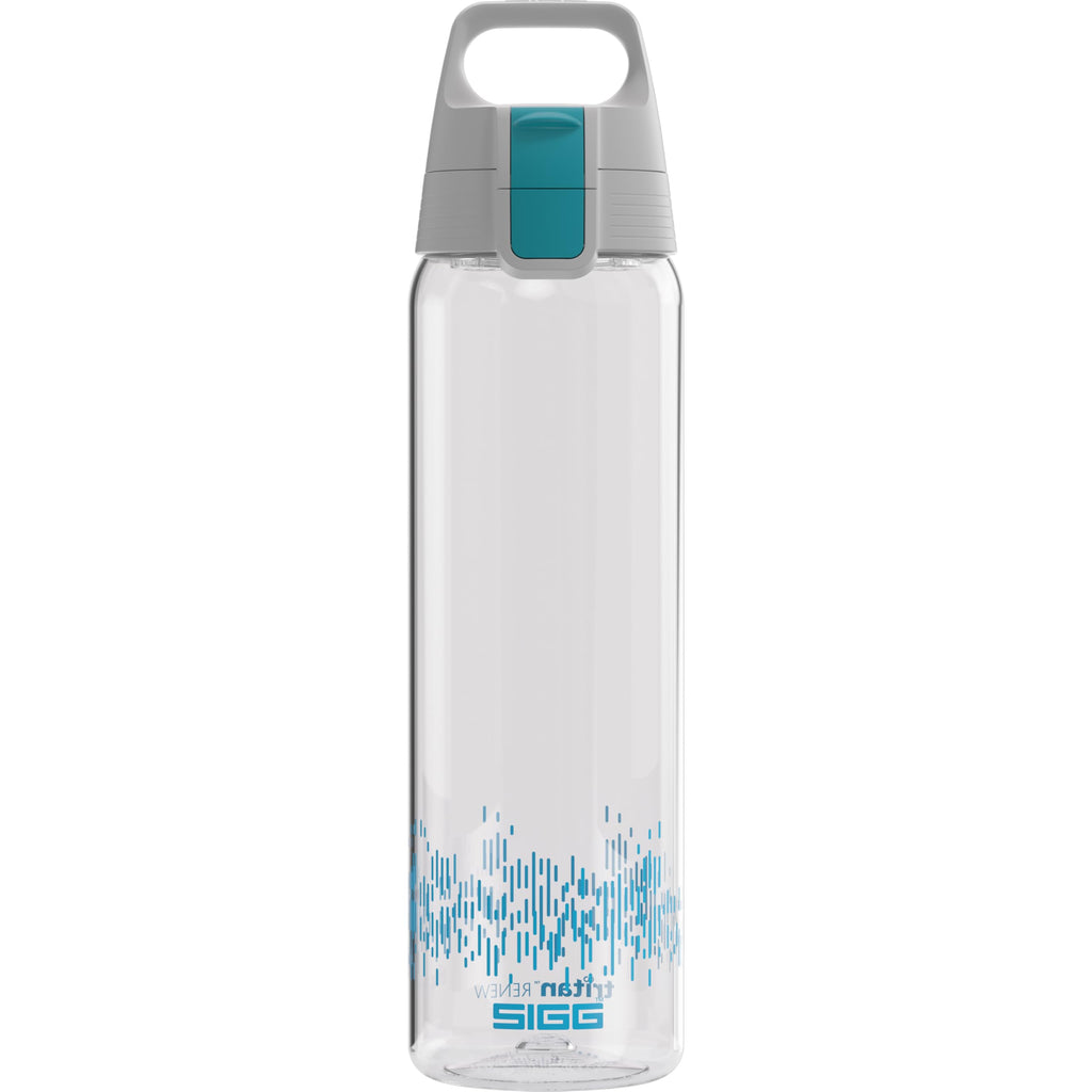 SIGG - Tritan Trinkflasche - Sportflasche Total Clear ONE MyPlanet Aqua - kohlensäurehaltige Getränke - Spülmaschinenfest, Auslaufsicher, Kratzfest - BPA-frei - Sport & Fitness - Blau - 0,75L