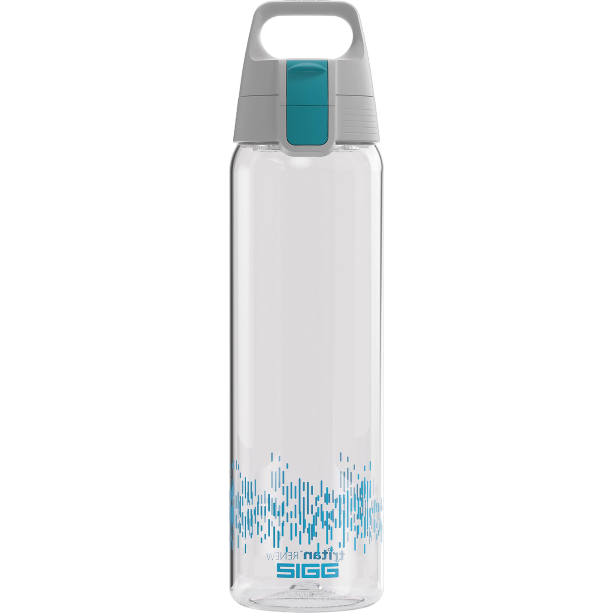 SIGG - Tritan Trinkflasche - Sportflasche Total Clear ONE MyPlanet Aqua - kohlensäurehaltige Getränke - Spülmaschinenfest, Auslaufsicher, Kratzfest - BPA-frei - Sport & Fitness - Blau - 0,75L