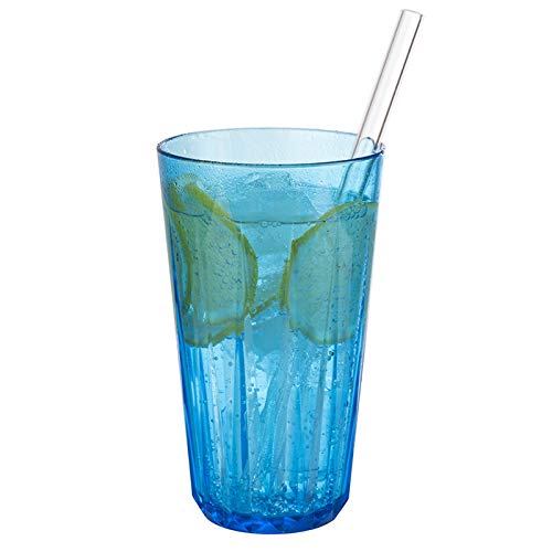 6er Set, Hochwertige 0,5 Liter Tritan Kunststoff Trinkbecher, BPA frei, Kristallglas-Optik, bruchfeste Mehrweg-Becher, wiederverwendbar und spülmaschinenfest, 500 ml, blau