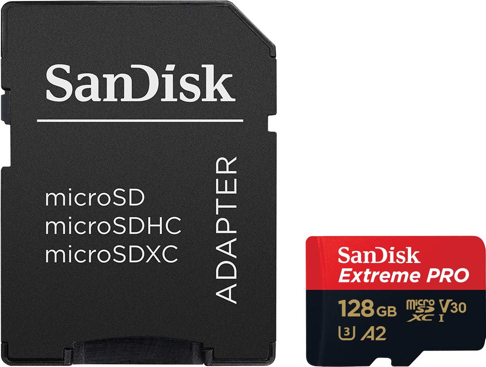 SanDisk Extreme PRO microSDXC UHS-I Speicherkarte 128 GB + Adapter & RescuePRO Deluxe (Für Smartphones, Actionkameras oder Drohnen, A2, Class 10, V30, U3, 200 MB/s Übertragung)