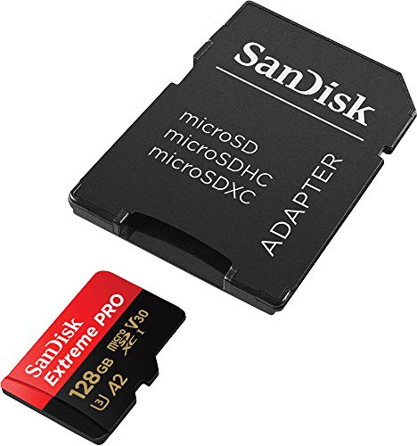SanDisk Extreme PRO microSDXC UHS-I Speicherkarte 128 GB + Adapter & RescuePRO Deluxe (Für Smartphones, Actionkameras oder Drohnen, A2, Class 10, V30, U3, 200 MB/s Übertragung)