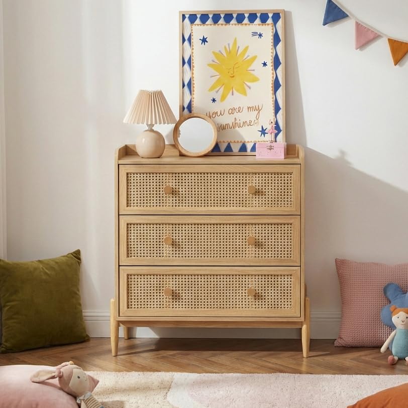 BAÏTA PABLO02 Kommode für Kinder, natürlich, Länge 80 cm, Natur