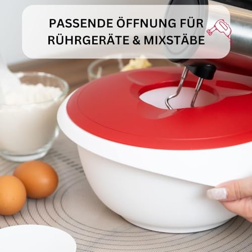 Westmark Rühr-/Backschüssel – 2,5 l, zweigeteilter Deckel, mit Ausgießer