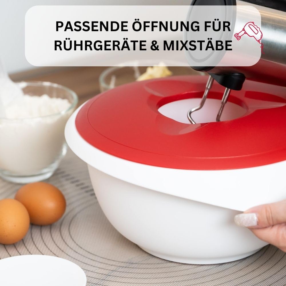 Westmark Rühr-/Backschüssel – 2,5 l, zweigeteilter Deckel, mit Ausgießer