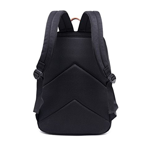 Joymoze Klassischer Einfarbiger Wasserdichter Schulrucksack für Teenager Retro Freizeit Rucksack Schwarz
