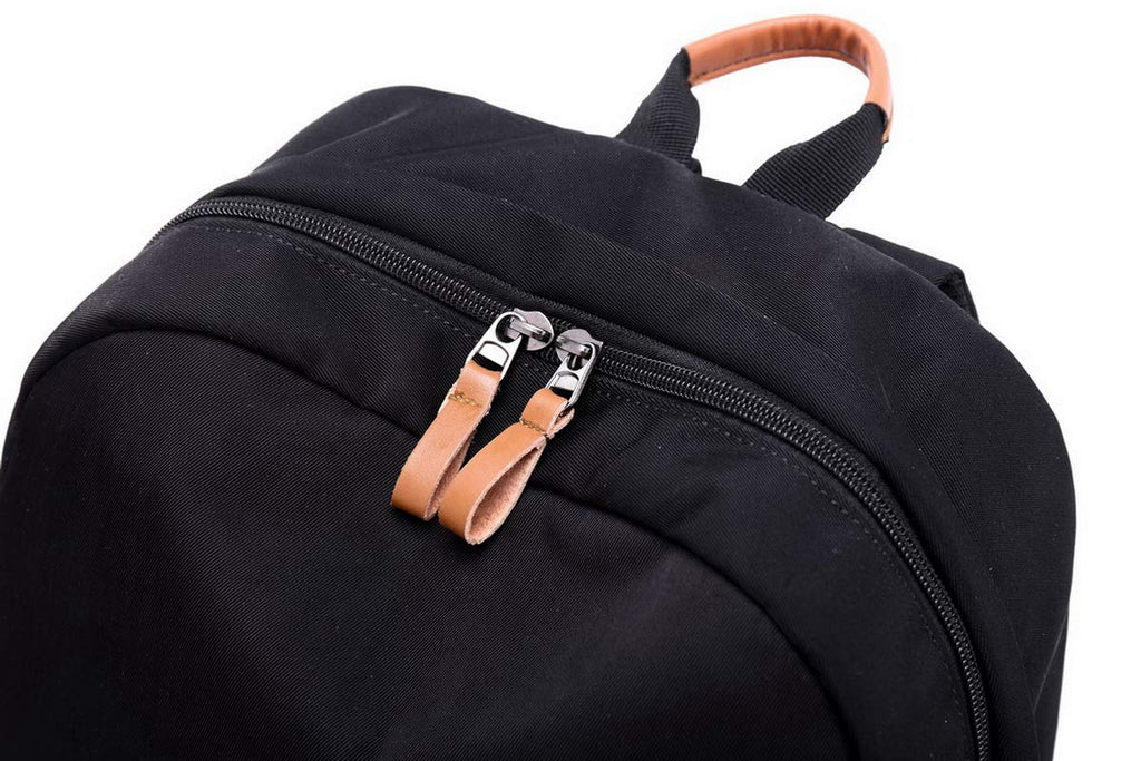 Joymoze Klassischer Einfarbiger Wasserdichter Schulrucksack für Teenager Retro Freizeit Rucksack Schwarz