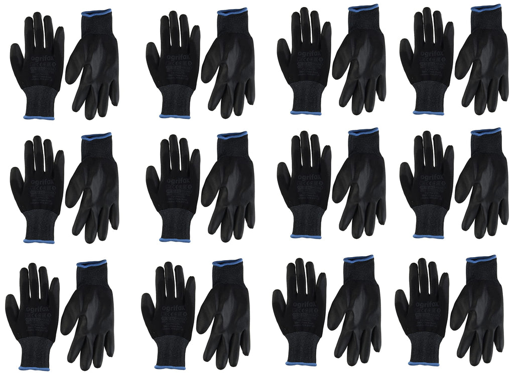 Ogrifox Unisex BB Schutzhandschuhe, schwarz, 24 Paar- Size L(9)