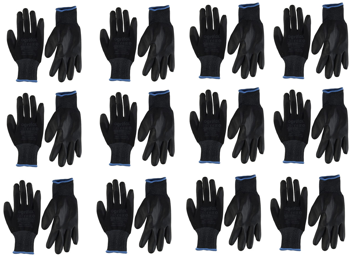 Ogrifox Unisex BB Schutzhandschuhe, schwarz, 24 Paar- Size L(9)
