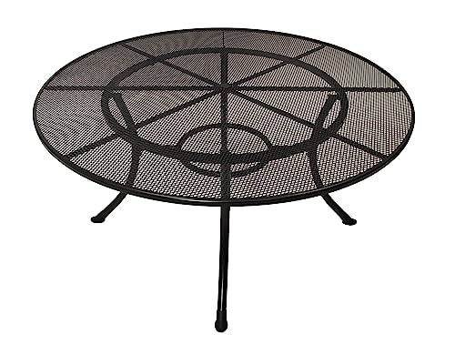 DEGAMO Gartentisch Streckmetall RIVO 150cm rund, Farbe dunkelgrau (eisengrau), wetterfest beschichtet, Outdoor